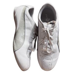Puma Vintage OG Retro White Leather Speedcat Silver Sparkle 24cm - Size: 6